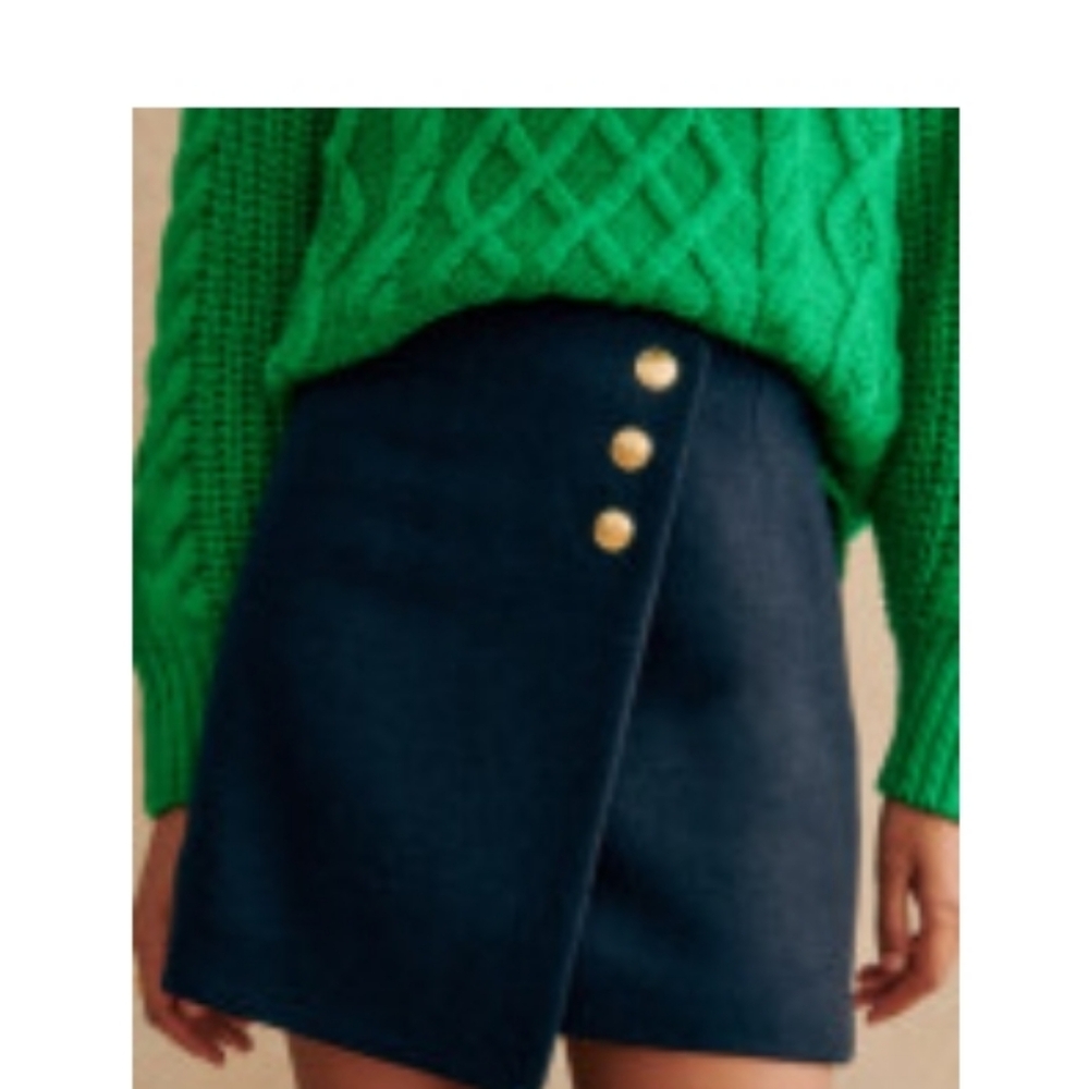 Sezane Peter Skirt Navy Blue - Size 8